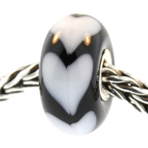 Authentic Trollbeads Glass 61382 White Heart - £11.15 GBP
