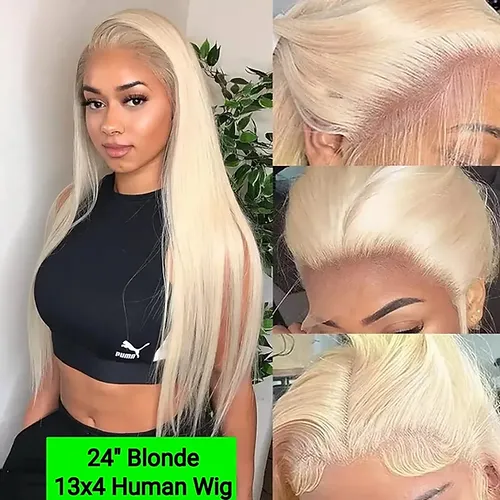 24&quot; Blonde Straight HUMAN 13x4 Wig - $321.43