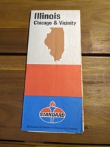 Vintage 1970 Standard Illinois Chicago And Vicinity Travel Brochure Map - $9.90