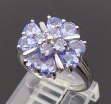 14K GOLD - Vintage Fancy Round &amp; Pear Shape Tanzanite Dainty Ring Sz 4 -... - $441.22 CAD