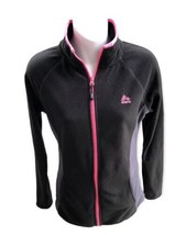Rbx Women Size Small Pink &amp; Black Full Zip Fuzzy Fleece Athletic Jacket - £11.68 GBP
