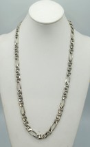 .925 Solid Sterling Silver Figaro Chain 84.2 Grams 202302312 - £382.46 GBP