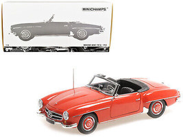 1955 Mercedes-Benz 190 SL Convertible Red Top Down 1/18 Diecast Car Minichamps - £171.63 GBP