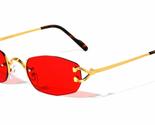 Dweebzilla Savant Slim Rimless Geometric/Oval Luxury Sunglasses (Gold Me... - $8.77