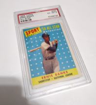 Vintage 1958 Topps All-Star ERNIE BANKS Chicago Cubs HOFer PSA 6 Ex-Mt - $99.00