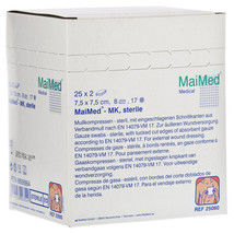 GAUZE COMPRESSES 7.5x7.5 cm sterile 8-ply 25x2 pieces - $95.00
