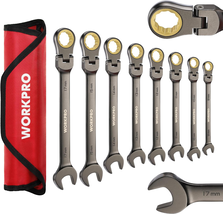 WORKPRO 8-Piece Flex-Head Ratcheting Combination Wrench Set, Metric 9-17... - $19.81+