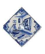 Vintage Royal Delft Holland Blue 6&quot; Birth-tile Jan 1972 BOLS Liqueurs un... - $55.41