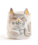 Gray Cat Planter Adopt Jinx Pet Grow Plant Parent Buddies Ceramic Draina... - $29.69