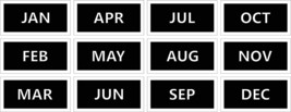 Calendar Month Magnets (Solid Colors) - £6.56 GBP