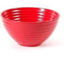 Pioneer Woman ~ 8.5&quot; Stoneware Mixing Bowl ~ Solid RED w/Ribbed Piping D... - €43,07 EUR