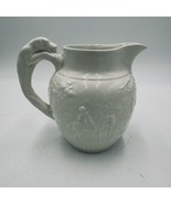 Wedgwood Etruria 4.5” Pitcher Grazed White Hunting Scene Embossed #36 An... - £73.37 GBP