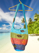 NEW BOHO MULTI-COLORED WITH SEQUINS CROSS BODY SLING SHOULDER BAG TOTE - £23.97 GBP
