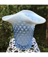 Vintage Fenton unmarked Light Blue Hobnail Waist Vase 4 3/4&quot; Opalescent ... - $66.99 CAD