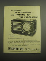 1948 Philips Model 371A Radio Ad - The programme. The whole programme. - $18.49