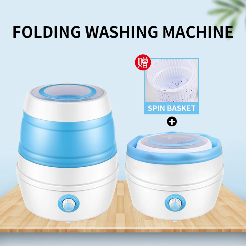 Folding washing machine 220V small dormitory household portable with dehydration - £141.28 GBP