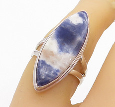 925 Sterling Silver - Marquise Cut Sodalite Split Cocktail Ring Sz 6.5 - RG8335 - £27.75 GBP