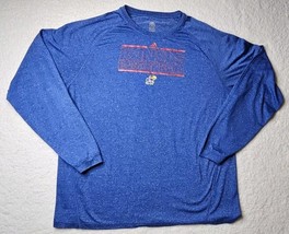 Kansas Jayhawks Basketball Shirt Mens 2XL Adidas Stretch Flex Blue Long ... - $9.89
