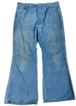 VTG 70s Ely Denim Bell Bottom Jeans Flared High Rise 34x29 - $79.15
