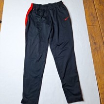 Nike Dri Fit Work Out Sweat Pants Joggers Womens Large Taper Zipper Bottom black - £15.85 GBP