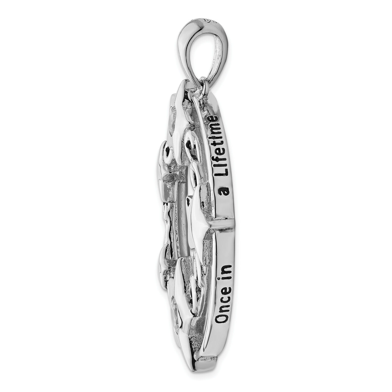 Sentimental Expressions Silver  CZ Antiqued Once In A Lifetime 18in. Necklace QS Item image 2