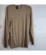 Mens Jos. A Bank Traveler Merino Wool Sweater Crew neck Tan Size XL - $27.90