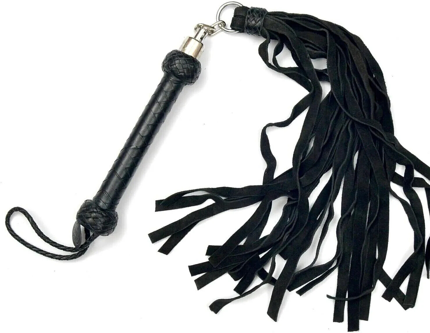 Flogger Black Suede Thick 25 Tails Heavy Leather Revolving