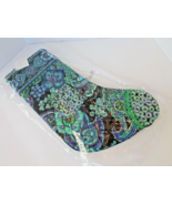 VERA BRADLEY CHRISTMAS STOCKING BLUE RHAPSODY POCKET BELL QUILTED NEW TAG - $146.69 MXN