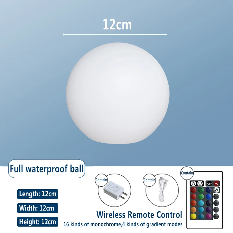  Ball Light Colorful Round Remote Control Lighting Outdoor Waterproof Charging G - £152.99 GBP