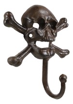Set of 2 Macabre Halloween Pirate Ghastly Skull Skeleton Crossed Bones Wall Hook - £20.77 GBP