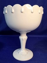 Indiana Milk Glass Opaque White Teardrop Compote Pillar Candle Holder - £13.48 GBP