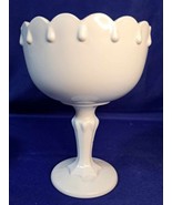 Indiana Milk Glass Opaque White Teardrop Compote Pillar Candle Holder - £13.23 GBP