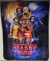 Stabby Things Horror Freddy Jason Michael Chucky Scream Queen Size Blanket - $67.31