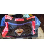 Bugle Boy Duffel Gym Bag Purple Red Black VTG 90&#39;s Retro 18&quot;x10&quot;x12&quot; Neon  - $47.42