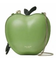 Kate Spade Picnic Green Apple Worm Leather Crossbody Bag NEW - $349.99