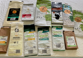 Empty 12 coffee bag lot various brands Lavazza simply nature CO  craft s... - $19.75