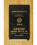 Vintage Advertising Paper Allen Bradley 1963 Green Electric Supply Danbu... - £9.66 GBP