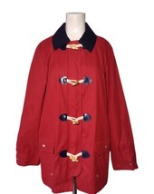 Vtg Alfred Dunner  Toggle Button Coat Sz 10 Red Nautical Full Zip Gingha... - £19.45 GBP