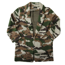 NWT J.Crew Sophie Coffee Camo Camouflage Open-Front Sweater Blazer Cardi... - £47.85 GBP