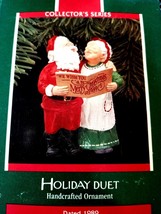 VTG. NIB HALLMARK 1989 Holiday Duet&quot; #4 In  Mr. &amp; Mrs. Claus Series Ornament {B} - £9.26 GBP