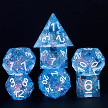 Sharp Edges Dnd Dice, 7 Pcs D&amp;D Dice, Handcrafted Polyhedral Dice Set, F... - £36.97 GBP