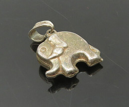 925 Sterling Silver - Vintage Petite Hollow Elephant Animal Pendant - PT15343 - £19.48 GBP