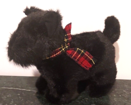 Russ Berrie Plush Scottie Dog Shadow Black Scottish Terrier 10&quot;  Stuffed... - $13.86