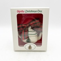 Spode Christmas Tree Teapot Mini Ceramic Porcelain w/Bow Ornament Vintage - £15.65 GBP