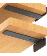 Heavy Duty 6 Pack Floating Shelf Brackets, 6 Inch Black Metal L Brackets - $27.06