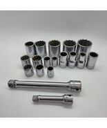 Vintage Craftsman V Series 18 Piece Socket and Driver Set 12 Pt SAE Made... - $282.14