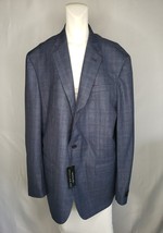 New The Men&#39;s Store Blue W/ Burgundy Plaid Regular Fit Sport Coat Sz 48L - $498  - £217.58 GBP