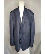 New The Men&#39;s Store Blue W/ Burgundy Plaid Regular Fit Sport Coat Sz 48L... - €238,20 EUR