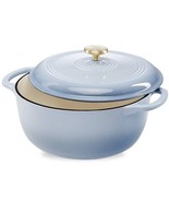 6 Quart Large Baby Blue Enamel Cast-Iron Dutch Oven Kitchen Cookware - $202.07 CAD