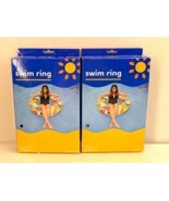 Lot of 2 Inflatable 47&quot; Swimming Pool Water Float Raft Swim Ring with Ha... - $447.84 MXN